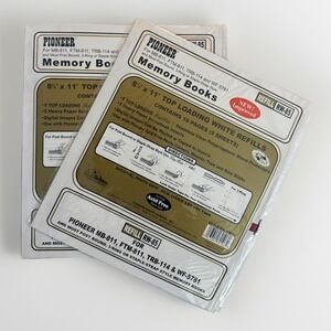 Pioneer Memory Scrapbooks 8.5"x11" Top Loading White Refills RW-85  LOT Of 2
